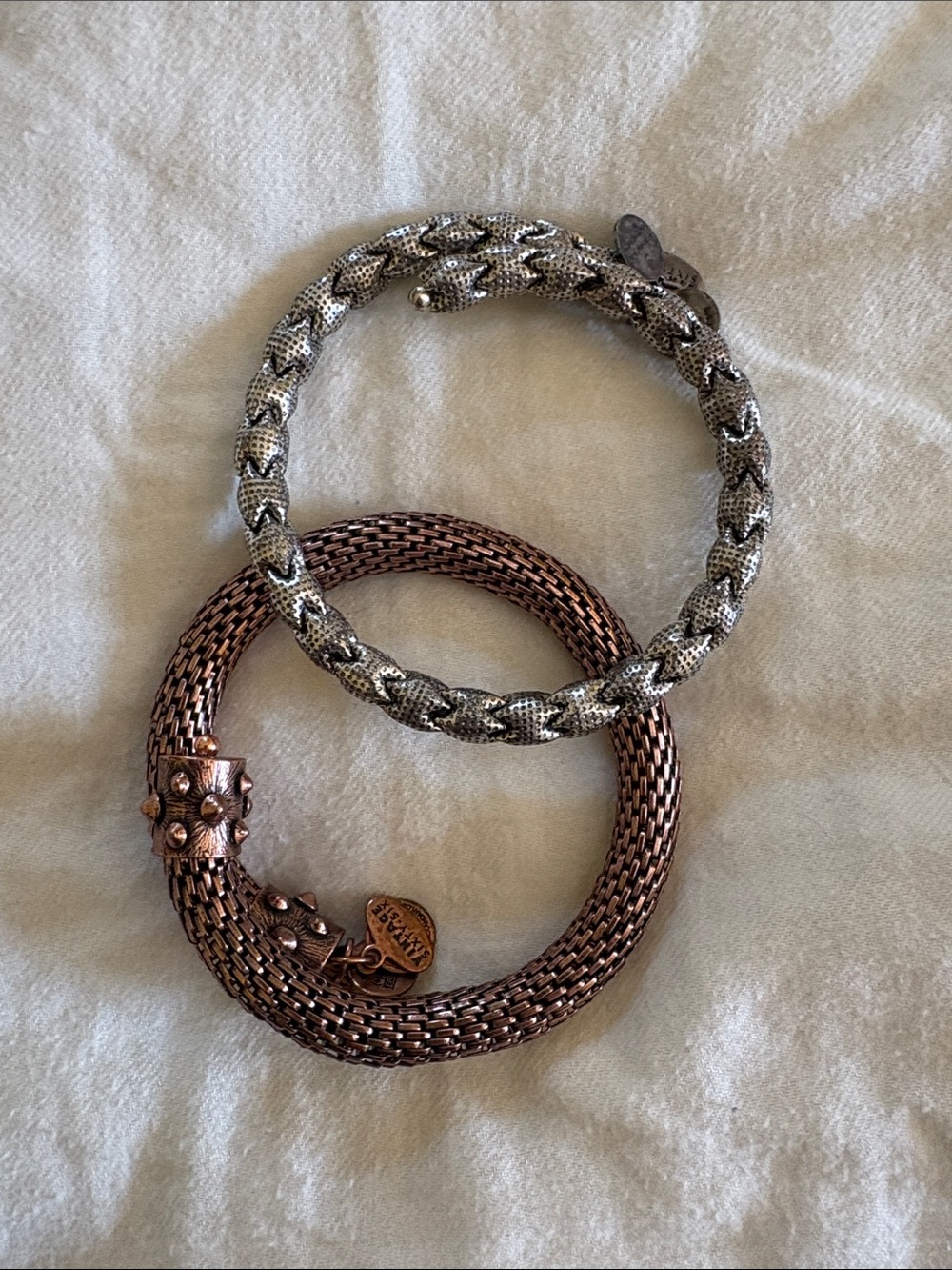 Alex & Ani Stackable Chain Bracelets - Silver & Copper Tones